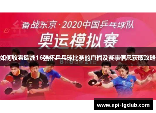 如何收看欧洲16强杯乒乓球比赛的直播及赛事信息获取攻略